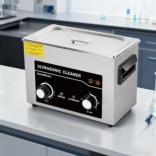 Commercial Ultrasound Cleaning Machine with Knob, 4L Professional Ultrasonic Cleaner, 40kHz with Heater and Timer for Tools, Jewelry, Watches, Glasses, Dentures, and Small Metal Parts