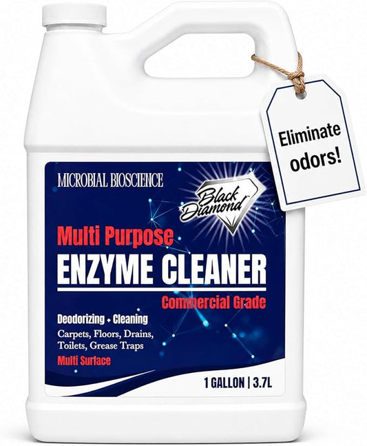 Commercial Multi-Purpose Enzyme Cleaner & Odor Eliminator | Pet & Human Urine, Stains & Odors | Carpet, Laundry, Bathroom, Drain & Trash Deodorizer | Dog, Cat, Organic Waste Remover (1 Gallon)