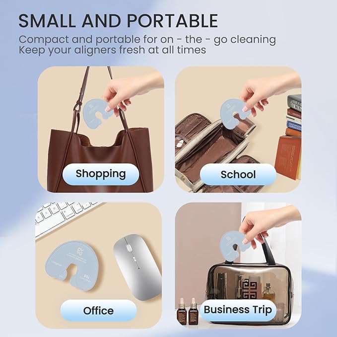 Retainer Cleaning Solution Value Pack with Accessory, 4-Month Supply(48pcs) — 90-Second Portable Cleaner, Complements Ultrasonic Cleaning, Fresh Mint Scent
