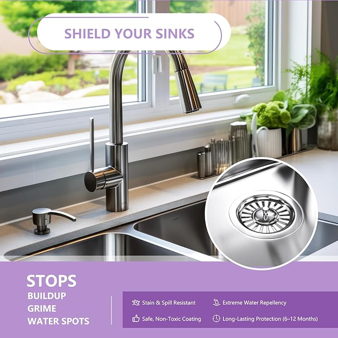 Ceramic Coating Spray for Kitchen Appliances & Stainless Steel –8.66oz Easy Cleaning & Long-Lasting Multi-Surface Shine – Fingerprint Resistant Cleaner & Sealer for Sinks, Fridges, Stoves