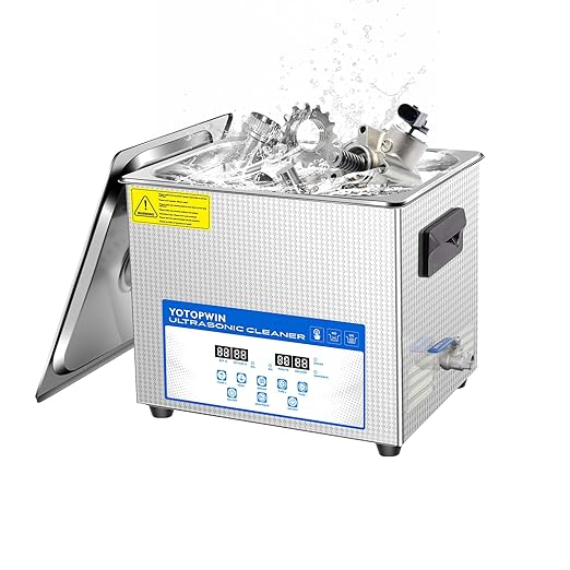 Large Professional Ultrasonic Cleaner 10L with Digital Timer & Heater Ultra Sonic Parts Cleaner Carburetor Cleaning Machine Lab Ultra Sound Cleaner Stainless Steel Tank, Fast Cleaning for Tools PCB