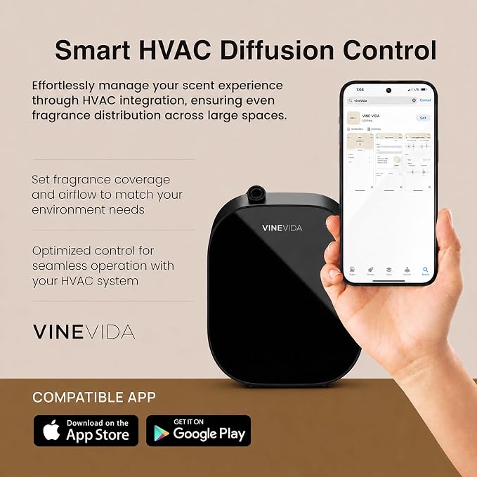 VINEVIDA Wall Mount Diffuser | Cold Air Diffusion Technology | Portable and Easy Installation | Covers up to 500 ft²