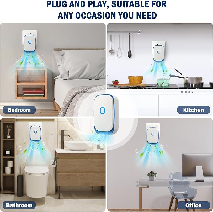 Plug-in Negative Ion Air Purifier/Household Air Purifier/Negative Ion Purification System/ 100 Million ions/hr, Filterless & Silent,for Living Room, Bedroom, Pet Odors, Smoke Dust(White, 6-Pack)