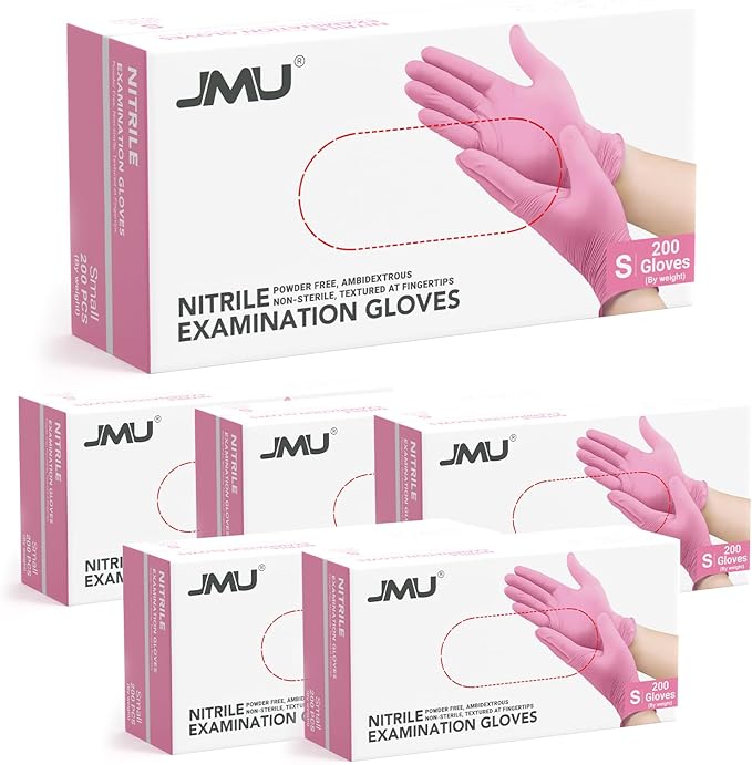 JMU 200 Nitrile Exam Gloves, 3.5Mil, Powder-Free Latex-Free Disposable Non-Sterile Protective Gloves, 1200/2000/4000 Count