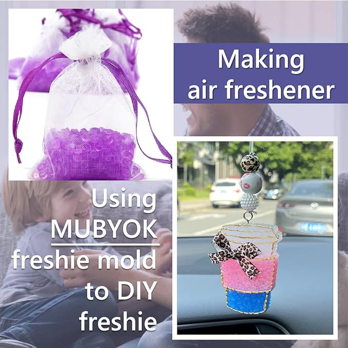 MUBYOK 3lb Premium Unscented Aroma Beads for DIY Car Freshies Bulk Supplies,Fragrance-Free EVA Beads for Adding Your Own Scent