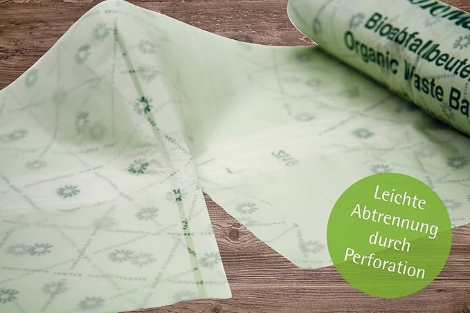 bioMat Compostable Trash Bags 8 Gallon, 10 Count, Medium flat top Kitchen Food Scrap Bin Liners, BPI, CMA and OK Compost HOME certified, Meets the ASTM D6400 Standard