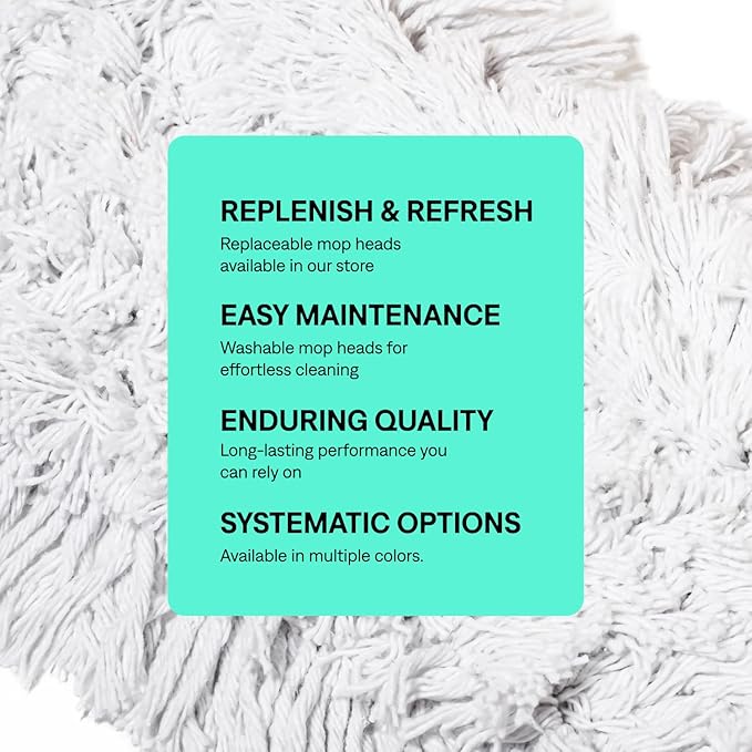 Commercial Dust Mop – 36 Inch Floor Sweeper for Hardwood, Reusable Cotton Mop Head, Extendable Handle, Dry Mop for Floor Cleaning & Janitorial Supplies