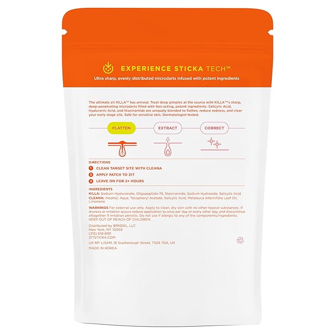 ZitSticka Killa Microdart Pimple Patches for Face - Most Potent Pimple Patch with Fast-Acting Microdarts - For Deep, Early-Stage Zits with Salicylic Acid - Regular 20 Count with Cleaning Swab