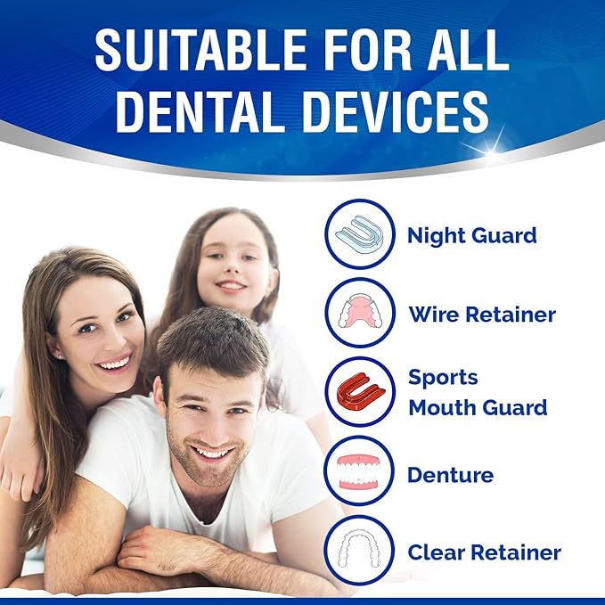 240 Units Retainer and Denture Cleansers Tablets (8 Months Supply) - Cleaner Removes Plaque, Stains from Dentures, Retainers, Night Guards, Mouth Guard, Aligners and Removable Dental Appliances