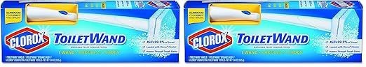 Clorox 03191CT Toilet Wand Disposable Toilet Cleaning Kit: Handle, Caddy & Refills, White (Case of 6) (Pack of 2)