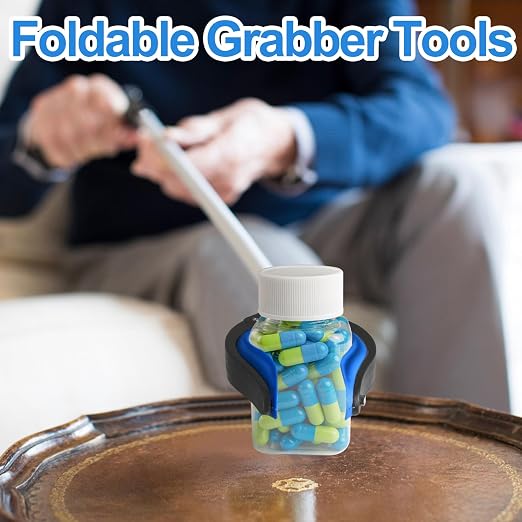 12-Piece Heavy-Duty Trash Collection Tool - 32-Inch Lightweight Telescopic Grabber Ergonomic Handle, Non-Slip Grip | Multi-Purpose Mobility Aid for Seniors