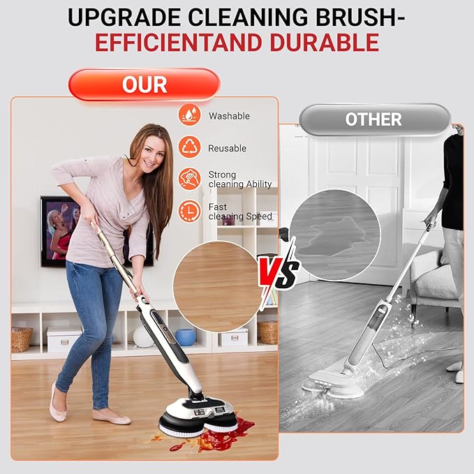 2PC S7001 Enhanced Replacement Brush Heads for Shark S8201/S7000 Series, for Deeper Cleaning of Hard Floors with Shark Steam Mops (White)