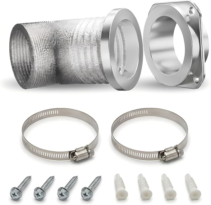 Magnetic Dryer Vent Coupling DV180 - Airtight Seal, Quick-Connect & Easy Clean, Strong Magnet Self-Alignment, Includes 4" Duct and two Clamps
