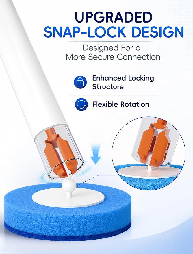 Disposable Toilet Brush Wand System, Toilet Bowl Cleaning Wand Kit with Disposable Refill Heads and Press Button Handle, for Daily Bathroom Cleaning Storage Box Set 1 Wand and 21 Refill Heads