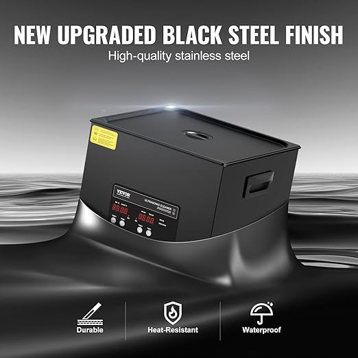 VEVOR 15L Sonic Cleaner, 360W Digital Ultrasonic Cleaning Machine with Upgraded Degassing and Gentle Mode, 40kHz Industrial Ultrasound Cleaner with Timer and Heater for Retainer Jewelry Tools