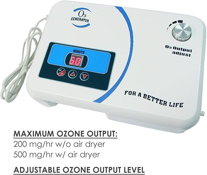 Ozone Generator 500mG/hr Industrial O3 Air Purifier Deodorize, High Capacity Ozone Machine Odor Removal with Air Dryer/Timer/Adjustable Output, Air Quality Purifier