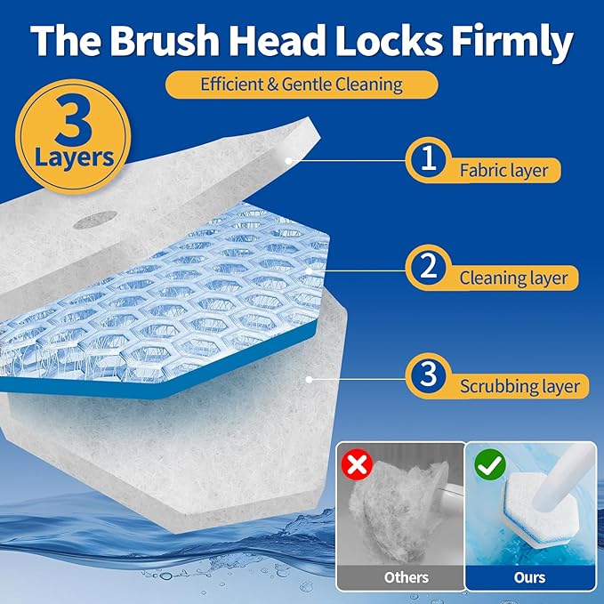 120 Count Toilet Bowl Wand Refills, Disposable Toilet Cleaner Refills, Disposable Wand Heads Compatible with Clorox and the Most Toilet Brushes,Fresh Scent