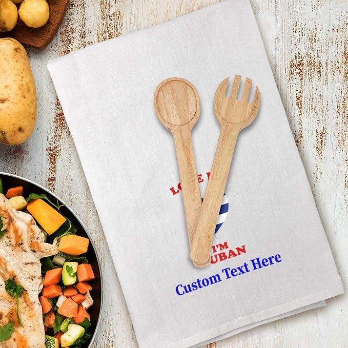 Custom Decor Flour Kitchen Towels Love Me I'm Cuban Countries Countries Love Me Cleaning Supplies Dish Towels Design Only