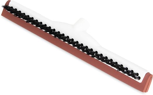 Carlisle FoodService Products Floor Squeegee Head with Scrub Bristles, 18", Red (Case of 10)