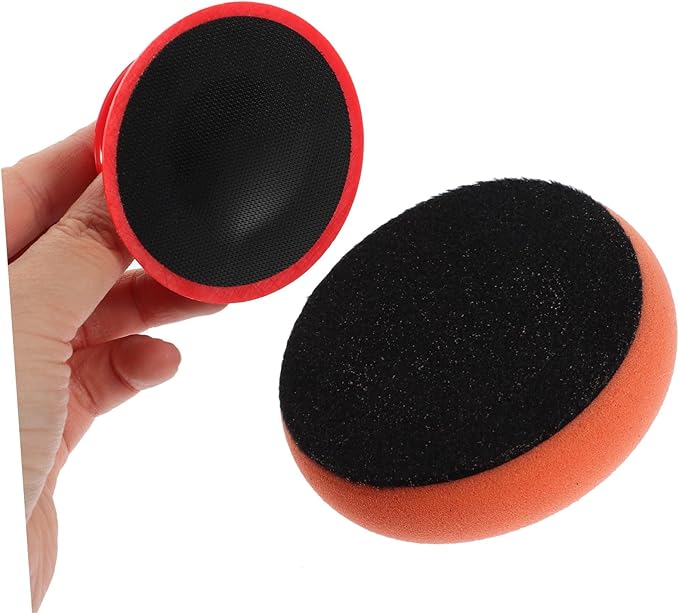 ULTECHNOVO 5sets Ergonomic Handle Car Polishing Wax and Polish Applicators Soft Sponge Pad for Auto Buffing Car Waxing Pad