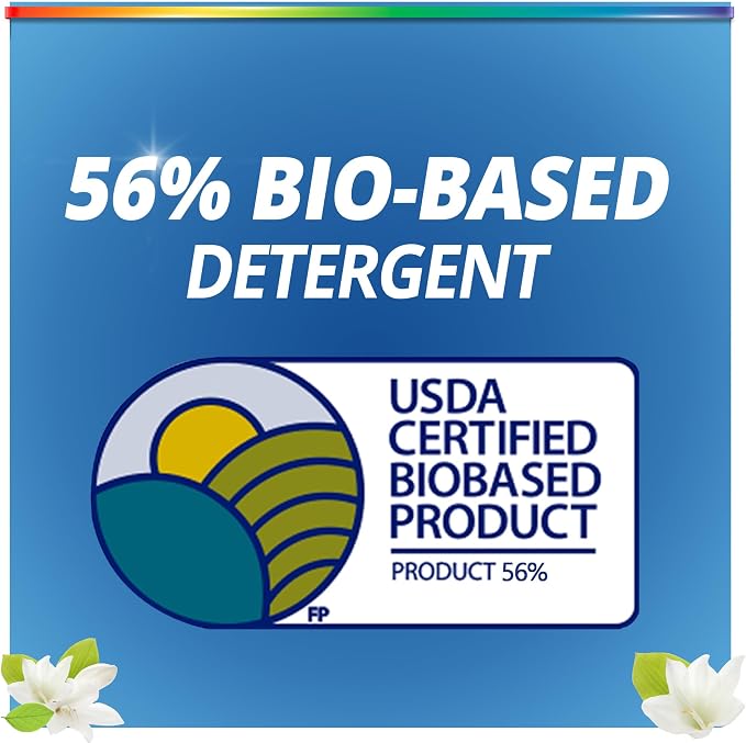 Purex Natural Elements Fresh Lilies & Linen Liquid Detergent, 82.5 oz, 165 Loads, Ultra-Concentrated, Dye-Free, USDA Certified Biobased Product (Pack of 2)