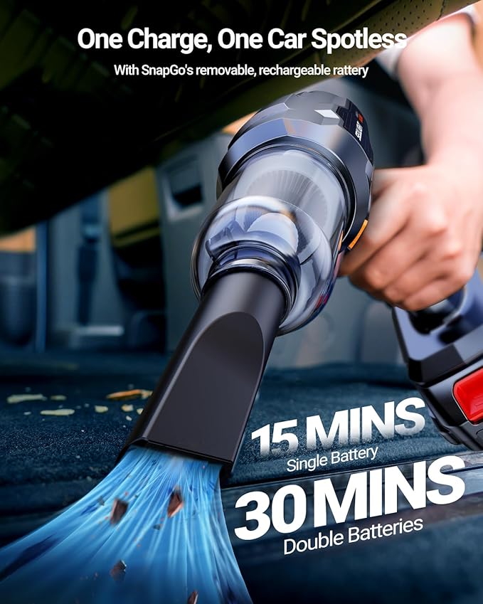 SEALIGHT Handheld Car Vacuum Wireless, Handheld Vacuum Cleaner with 21000pa High Power Suction, Two Batteries Long Endurance, 18V/120W Mini Vacuum Cleaner for Car, Home, Office