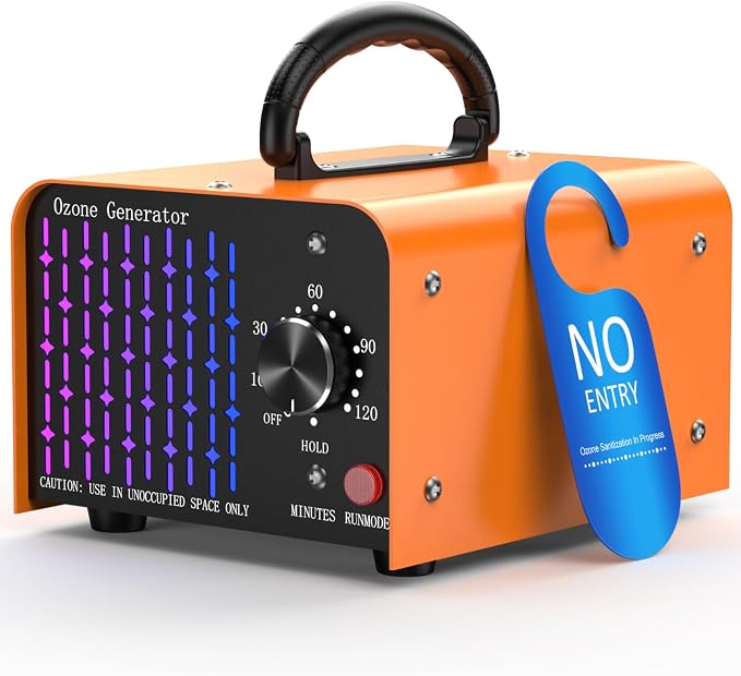 Medvoe 80,000MG Ozone Odor Eliminator Generator for Home & Car | Orange, Up to 8000 sq. ft. Coverage, Pet Odors, Smoke Odors, Apartments, Vehicles, Boats, Kitchens, Bathrooms, Basements