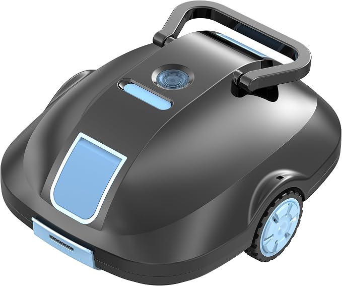 (2026 Upgrade) Robotic Pool Cleaner -Up to 250-Min Cordless Automatic Pool Vacuum Robot for Above Ground & Inground Pools -Powerful Suction Self-Parking for Swimming Pool up to2200 Sq. Ft -Black