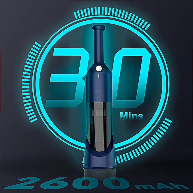 Handheld Vacuum Cordless, Rechargeable Car Vacuum Cleaner with 30 Mins Runtime, Mini Hand Vacuum with 10000 Pa Powerful Suction, Portable Hand Held Vacuum for Car Pet Hair Hardwood Floor Home (Azure)