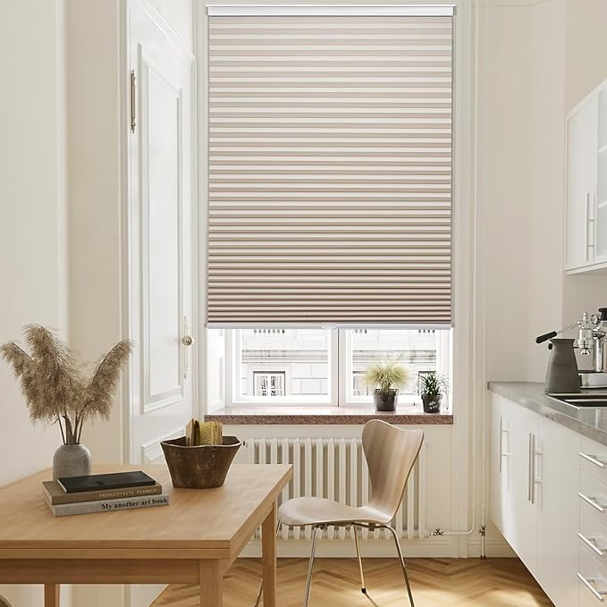 MYshade Cordless Blackout Cellular Shades, 1.5" Honeycomb Window Blinds for Bedroom & Nursery, Thermal Insulated, Noise Reducing, Privacy Shades, Inside or Outside Mount (27" W x 50" H, Beige)