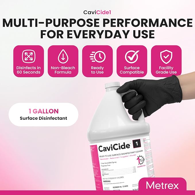 Metrex CaviCide1 Surface Disinfectant Cleaner – Ready-to-Use Alcohol-Based Cleaning Liquid, All Purpose Cleaner & Decontaminant for Clinical, Lab & Patient Care Areas – 1 Gallon Jug, #13-5000 EA