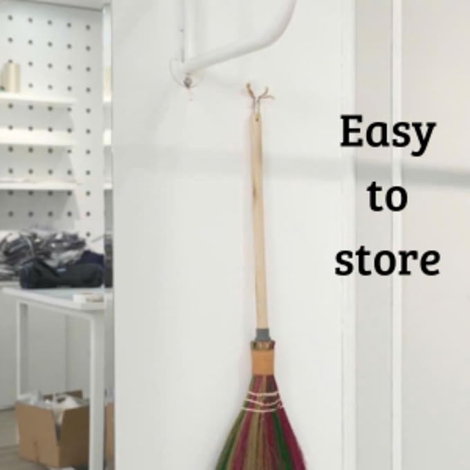 Vietnamese Colorful Straw Soft Broom, Natural Whisk Broom Sweeping Broom, Broom for Cleaning, Decorations Item Indoor Outdoor, Wedding Broom with 29.52" Length