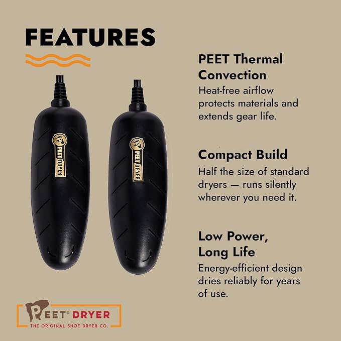 PEET, Power Cell Shoe and Boot Dryer, Portable & Lightweight Shoe Dryer, Silent & Energy Efficient