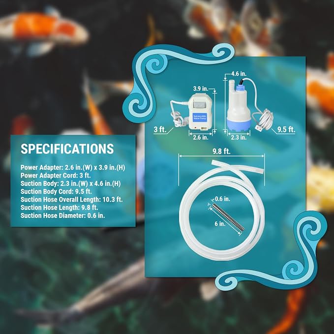 TERA PUMP Aquarium Gravel Cleaner | Electric, Automatic, Vacuum