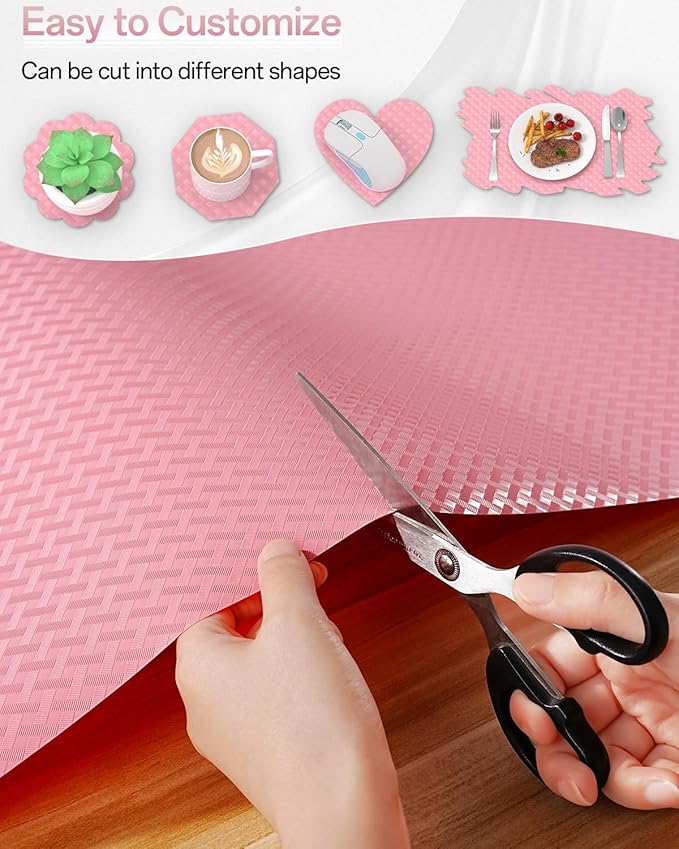 Shelf and Drawer Liner for Kitchen Cabinet, Non-Adhesive 24in x 240in Waterproof Contact Paper Refrigerator Liners Thickened Durable EVA Material Non Slip Mat for Dresser Cupboard Pantry Protector