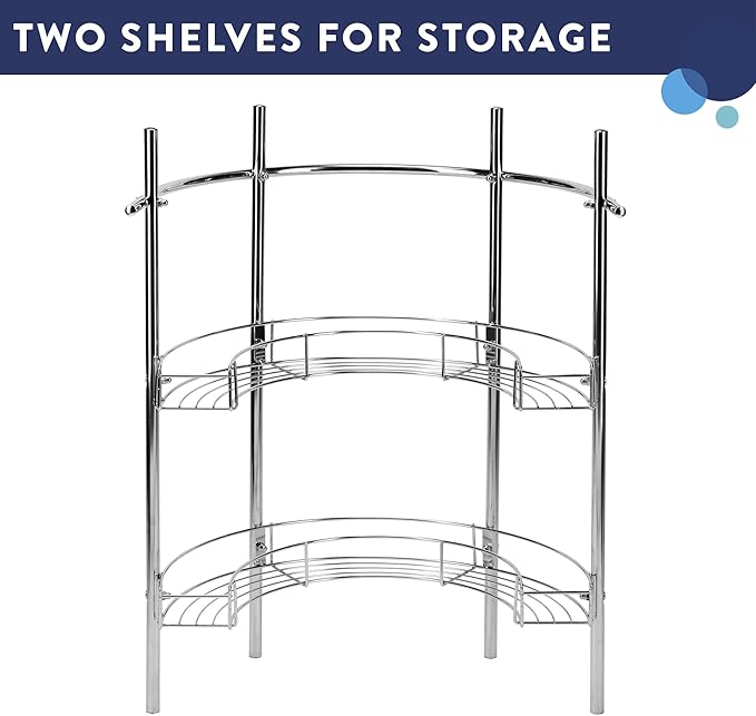 Croydex AJ401341 Chrome Plated Under Basin Storage Unit
