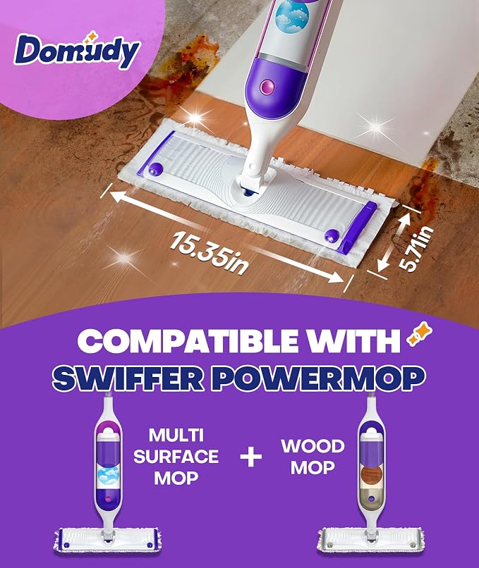 5X Cleaning Power Mop Refills for Swiffer Power Mop, 500+ Strips Multi-Surface PowerMop Refill Pads, 18 Count Disposable Powermop Wood Mops, Replacement Mopping Pad for Floor Cleaning