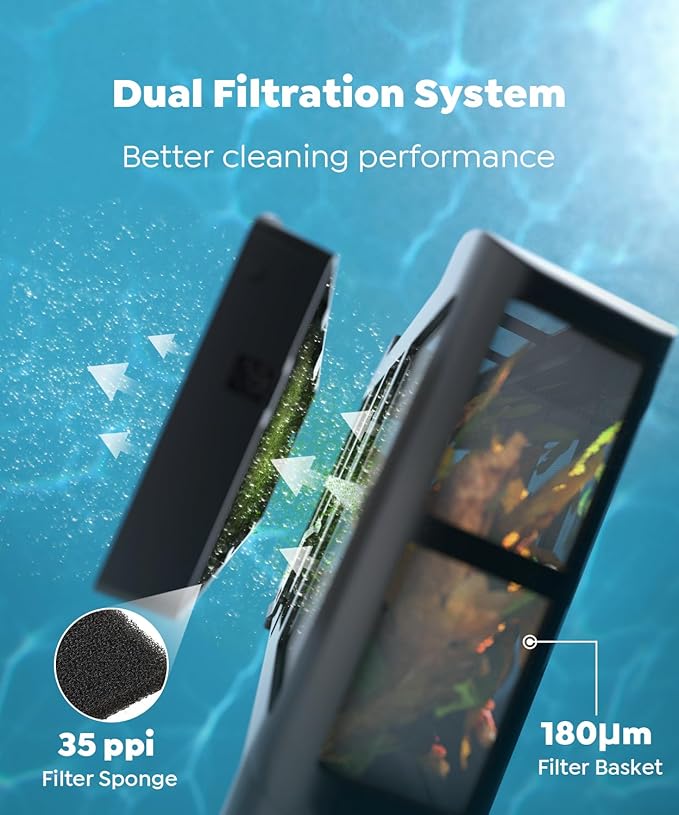 (2026 Upgrade) BRINBO C1 Robotic Pool Cleaner with 180 Mins, Pool Vacuum for Inground Ground Pools up to 1615 sq.ft, Smart Routing, Wall Climbing, Dual Filtration, with APP, Multi-Mode (Carbon Gray)