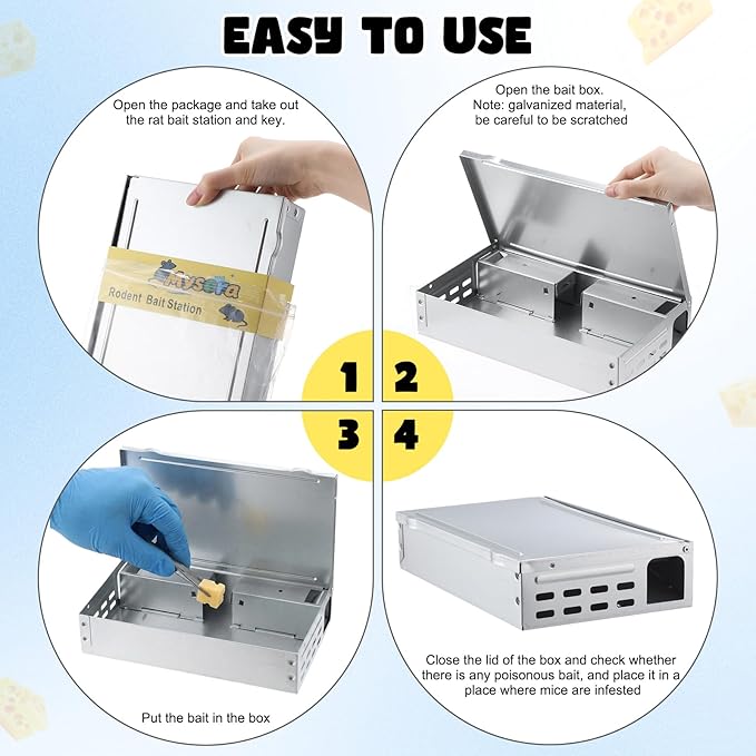2 Packs Multi Catch Mouse Trap Invisible Mice Trap Rodent Humanized Silver Rat Traps for Indoor Outdoor Rat Control Pet and Security