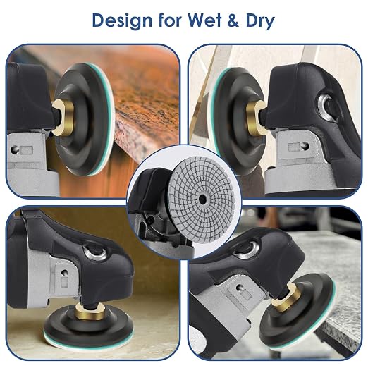 Diamond Polishing/Sanding Pads Wet/Dry 50-10000 Grit for Marble, Countertop, Quartz, Tile, Granite, Concrete, Stone - for Drill Grinder Polishers (5 INCH)