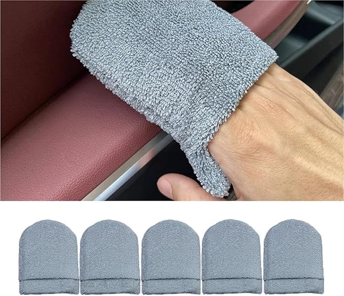 5pcs Car Polishing Wax Sponge Soft Microfiber Car Wax Applicator Mitts Foam Applicator Pad for Car Detailing Care Tool(5pcs Blue)