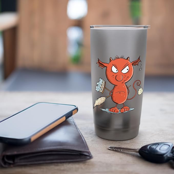 Funny Cleaning Devil Housekeeping, Cleaning Supplies Stainless Steel Insulated Tumbler