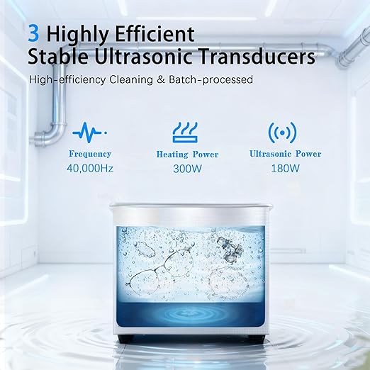 6L Ultrasonic Cleaner with Timer & Heater, Professional Ultrasonic Parts Cleaner, Knob Control Ultrasonic Cleaning Machine for Glasses Watch Jewelry Denture Dental Irrigator Parts Tools Circuit Board