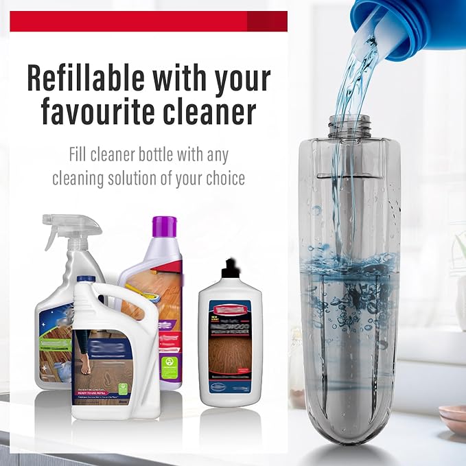 Wet Spray Mop for Floor Cleaning with 14 oz Bottle & 2 Microfiber Pads | Refillable bottle, washable pads, dry/wet use for home or commercial cleaning on hardwood, laminate, wood & ceramic floors