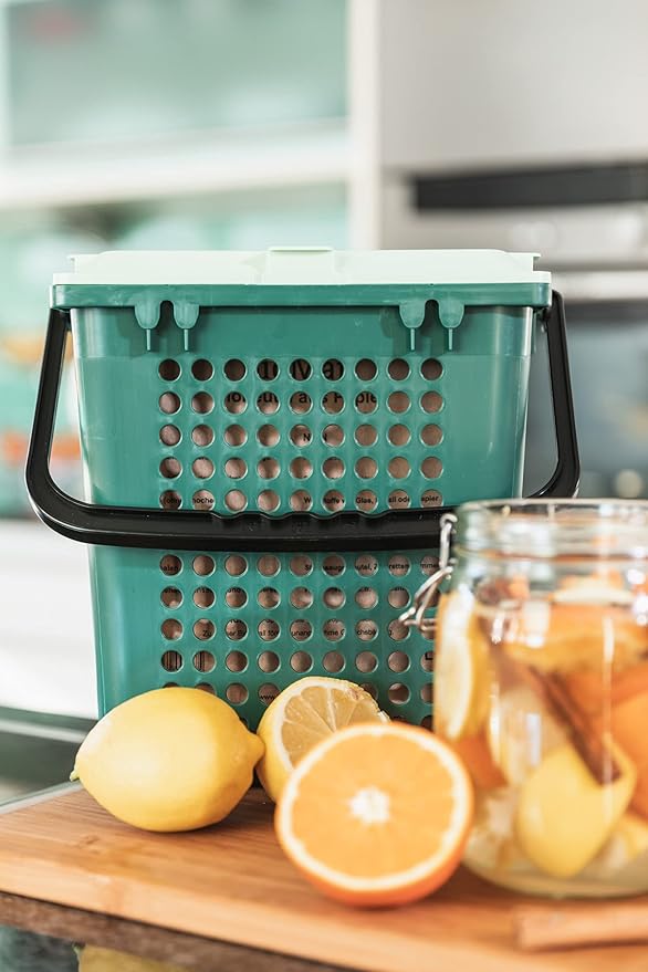 bioMat AirBox Compost Bin for Countertop with 3 Gallon Food Waste Bags (125 Bags with Handle Ties), BPI Certified