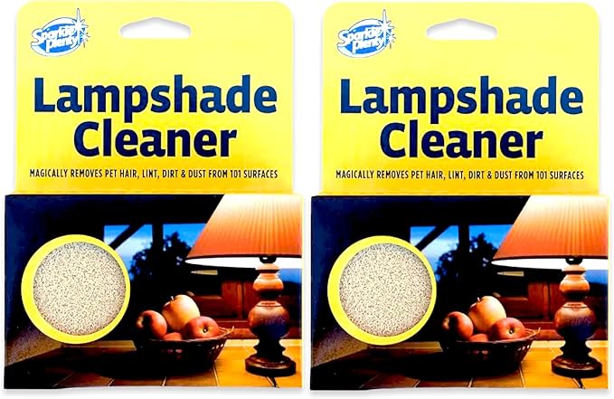 Sparkle Plenty Lampshade Cleaner - Dry Magic Dust Sponge for Lamp Shade - Dry Dusting Sponge Scrub for Fabric & Window Blinds - Effortless Duster Upholstery Cleaner for Furniture & Surfaces (2 Pack)