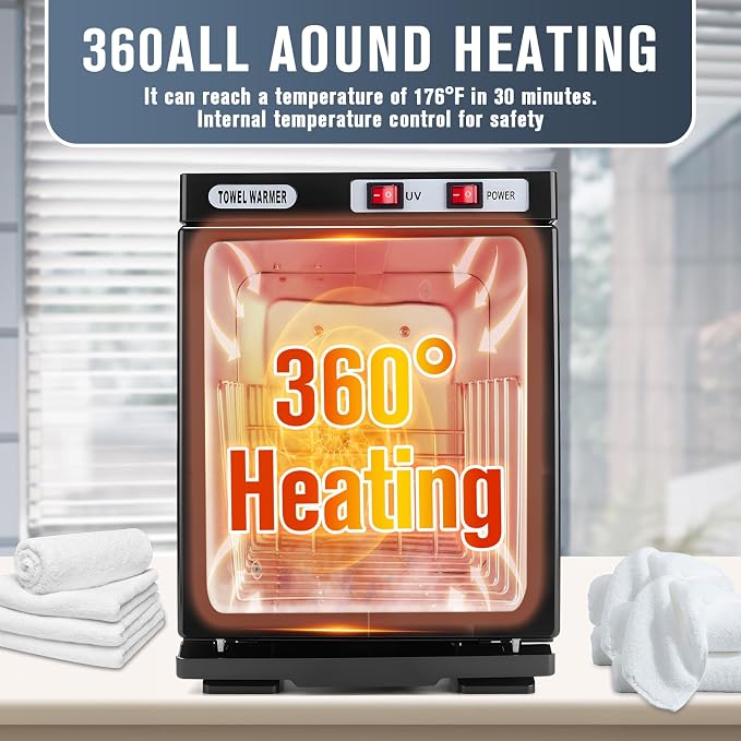 Hot Towel Warmer, 5L Hot Towel Cabinet, 2-in-1 Heated Towel Warmer for Facials Spa Estheticians Massage Salon and Home