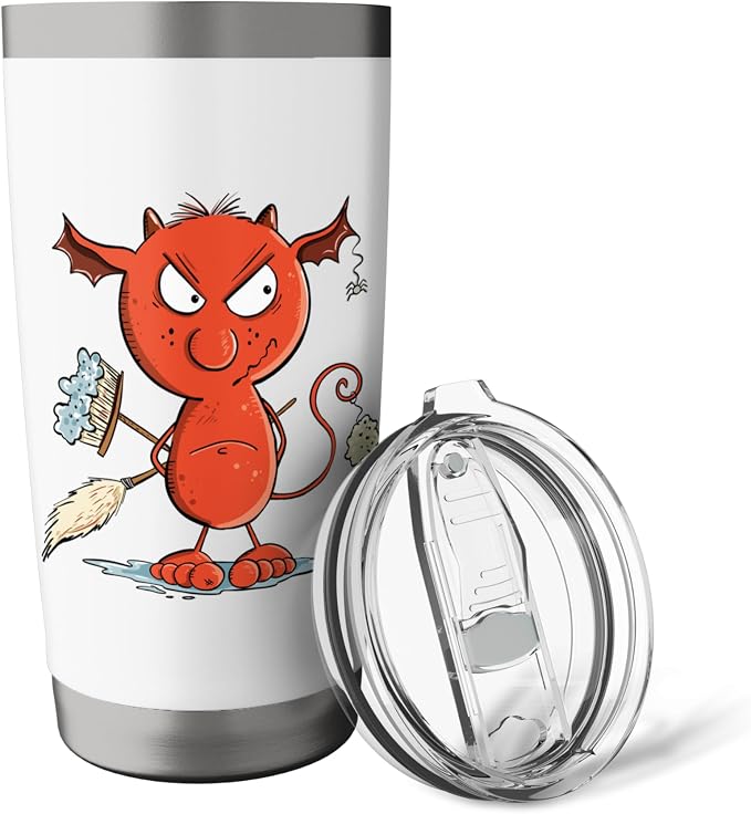 Funny Cleaning Devil Housekeeping, Cleaning Supplies Stainless Steel Insulated Tumbler