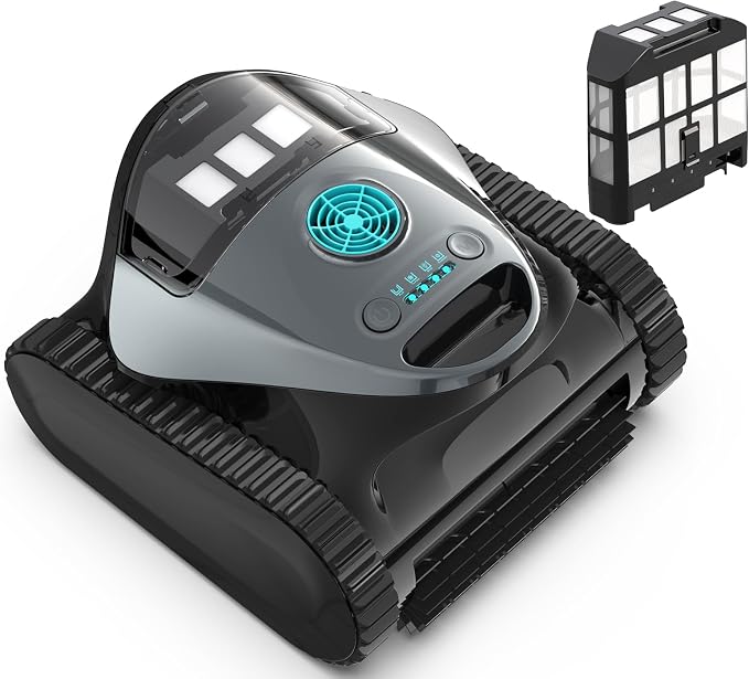 (2026 NEW) Brinbo Pool Cleaner Robot with Multi Cleaning Modes, Wall Climbing, Waterline Scrubbing, 2.5H Fast Charging, Tripe-Motor Strong Suction, C1 Pool Vacuum for Inground Pools, Frosted Gray Blue