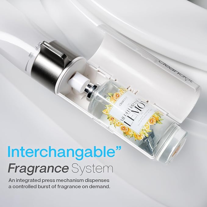 Bidet Attachment for Toilet — Scented Bidet with Fragrance Spray Odor Eliminator, Precision Nozzle Adjustable Pressure, Non-Electric Cold Water Leak-Proof (Mediterranean Lemon, 2)